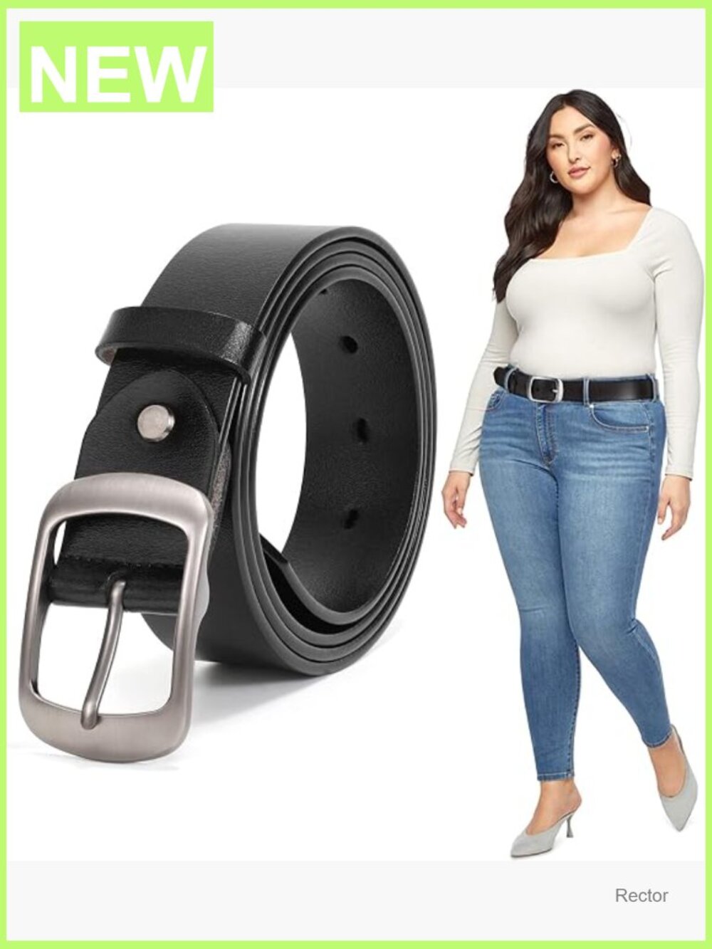 Plus Size Leather Belt for Jeans with Metal Pin Buckle